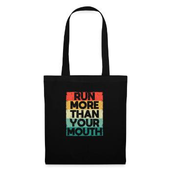 Courir plus que votre bouche Drôle de course motivante - Sac en tissu - noir - Devant