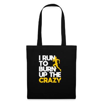 Ich laufe, um den verrückten Funny Running Fitness - Stoffbeutel - Schwarz - Vorne