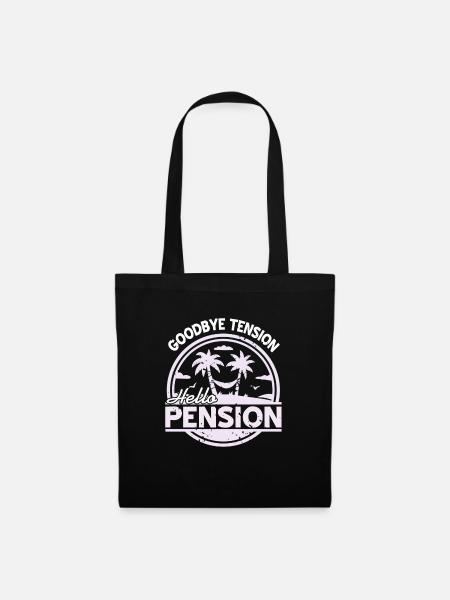 Goodbye Tension Hello Pension Funny Retirement - Stoffbeutel - Schwarz