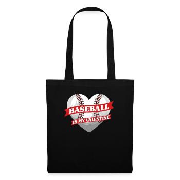 Baseball Fan Valentines Day Heart - Stoffbeutel - Schwarz - Vorne