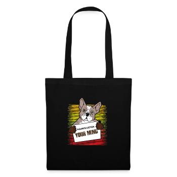 Hundeshirt tolles Design Hundeliebhaber - Stoffbeutel - Schwarz - Vorne