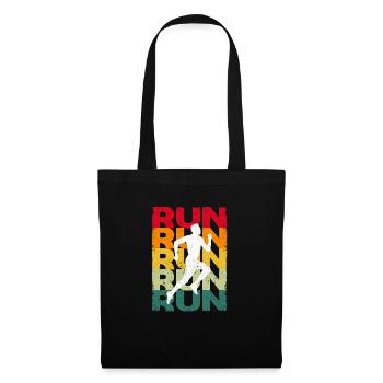 Running Retro Vintage Running Funny Jogging Runner - Tote Bag - black - Front