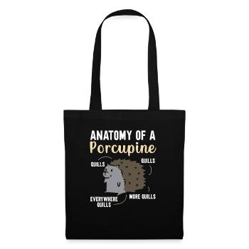 Anatomy Of A Porcupine Rodent Spine Animal Lover - Tote Bag - black - Front