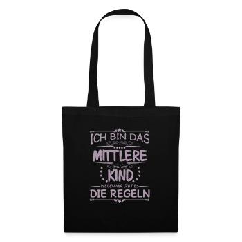 Familie Kinder mittleres Kind - Stoffbeutel - Schwarz - Vorne