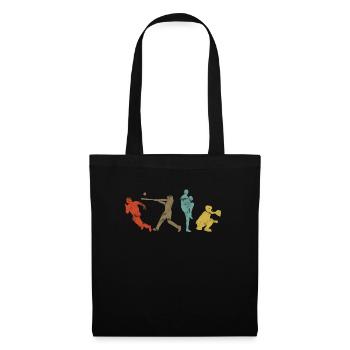 Baseball Fan Retro Vintage - Stoffbeutel - Schwarz - Vorne