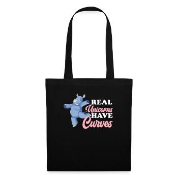 Real Unicorns Have Curves Rhinocerus Wildlife - Tote Bag - black - Front