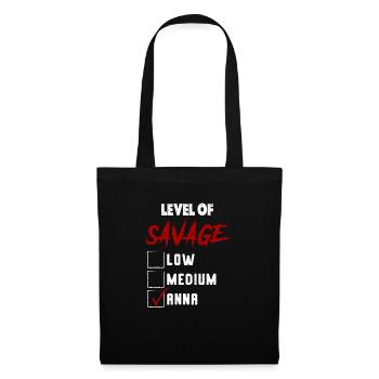 Level of Savage: ANNA Checkmark Novelty Custom Nam - Tote Bag - black - Front