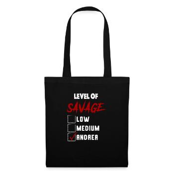 Level of Savage: ANDREA Checkmark Novelty Custom N - Tote Bag - black - Front