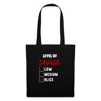 Level of Savage: ALICE Checkmark Novelty Custom Na - Tote Bag - black - Front