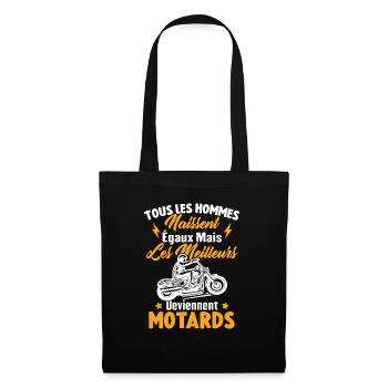 Hommes naissent égaux meilleurs deviennent motards - Sac en tissu - noir - Devant
