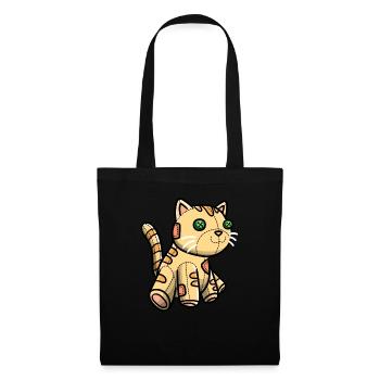 Orange Katze Niedliches Kuscheltier - Stoffbeutel - Schwarz - Vorne
