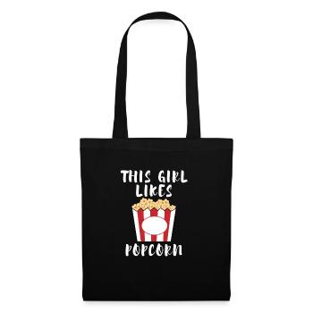 Popcorn Funny Saying Manger du maïs Popcorn Chef - Sac en tissu - noir - Devant