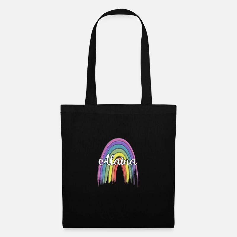ALAINA Rainbow Cursive - Tote Bag - black