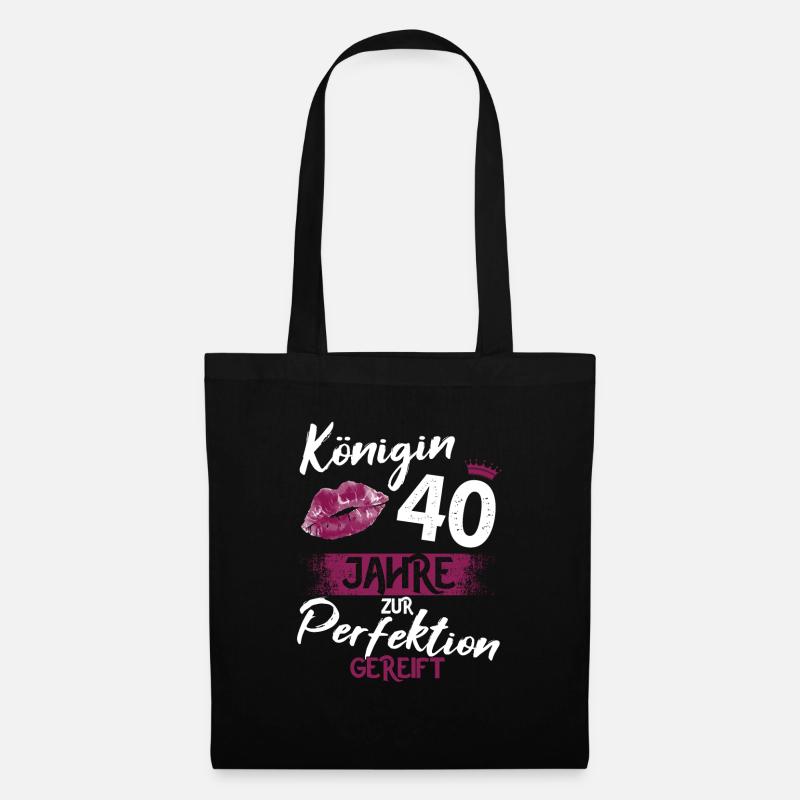 40. Geburtstag 40 Jahre Perfektion Königin - Stoffbeutel - Schwarz