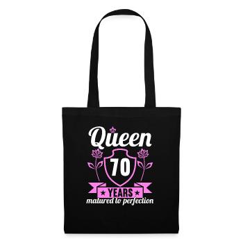 70 year old girl 70 bday Queen 70 birthday - Tote Bag - black - Front