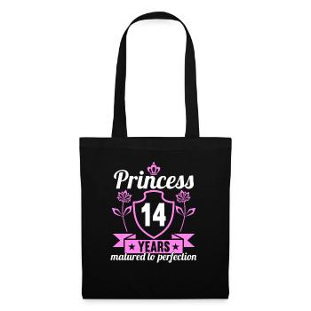 14 year old girl 14 bday Princess 14 birthday - Stoffbeutel - Schwarz - Vorne