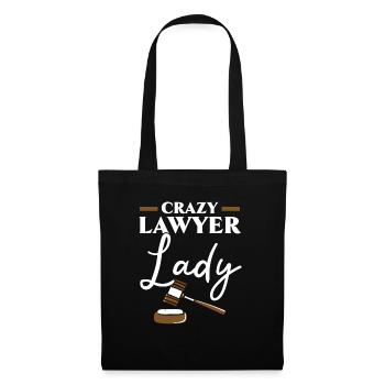 Crazy Lawyer Lady Attorney Avocat parajuridique - Sac en tissu - noir - Devant