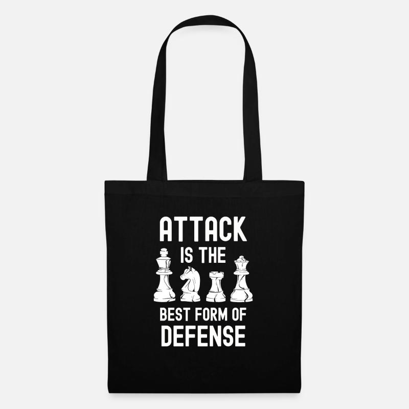 Jeu d’échecs Tshirt Chessboard Checkmate Chess - Sac en tissu - noir