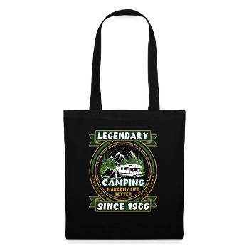 Legendär seit 1966 Camping Geschenk Geburtsjahr - Stoffbeutel - Schwarz - Vorne