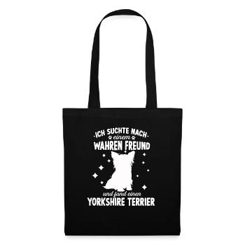 Yorkshire Terrier Hundeschule Yorkie Gassi Hunde - Stoffbeutel - Schwarz - Vorne