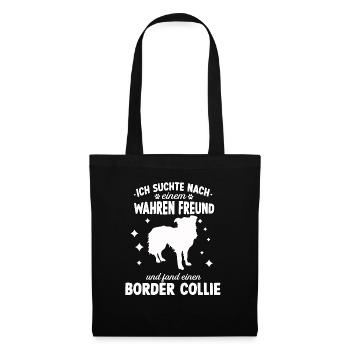 Lustiges Border Collie Hunde Hundeschule Collie - Stoffbeutel - Schwarz - Vorne