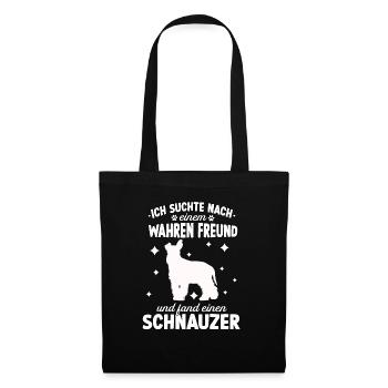 Lustig Schnauzer Hunde Hundeschule Riesenschnauzer - Stoffbeutel - Schwarz - Vorne