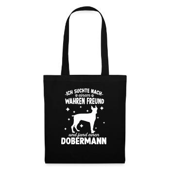 Lustiges Dobermann Hunde Hundeschule Dobermann - Stoffbeutel - Schwarz - Vorne