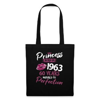 60. Geburtstag 60 Jahre Perfektion Prinzessin 1963 - Stoffbeutel - Schwarz - Vorne