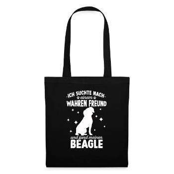 Beagle Lustiges Beagle Gassi Hundesport - Stoffbeutel - Schwarz - Vorne