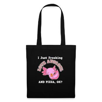 Axolotl Le cadeau pizza mange - Sac en tissu - noir - Devant