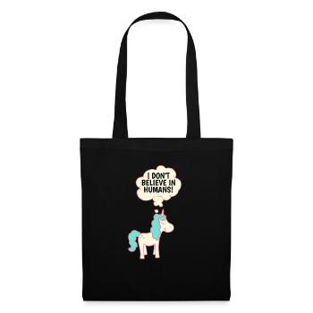 Einhorn - Stoffbeutel - Schwarz - Vorne