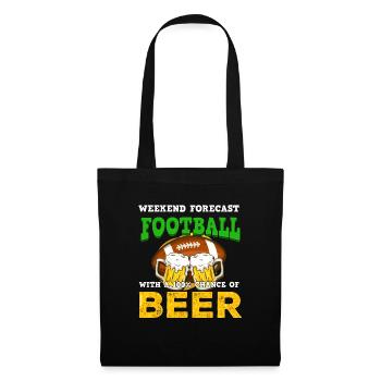 Cadeau de bière de football - Sac en tissu - noir - Devant