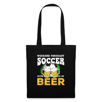 Bière de football - Sac en tissu - noir - Devant