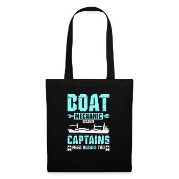 Boat mechanic because captains need heroes too - Tote Bag - black - Front