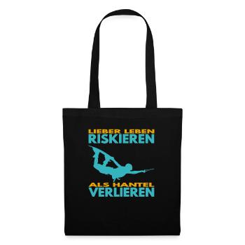 Lieber Leben riskieren, als Hantel verlieren. - Stoffbeutel - Schwarz - Vorne