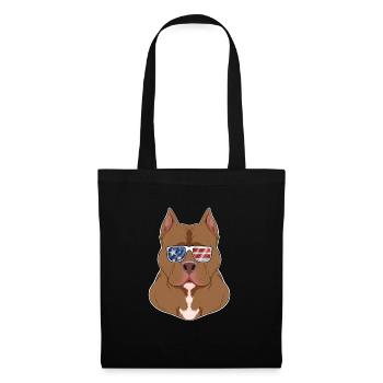 Pitbull USA Sunglasses I American Flag Pitbull - Tote Bag - black - Front