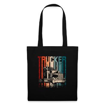 Retro Vintage Trucker - Stoffbeutel - Schwarz - Vorne
