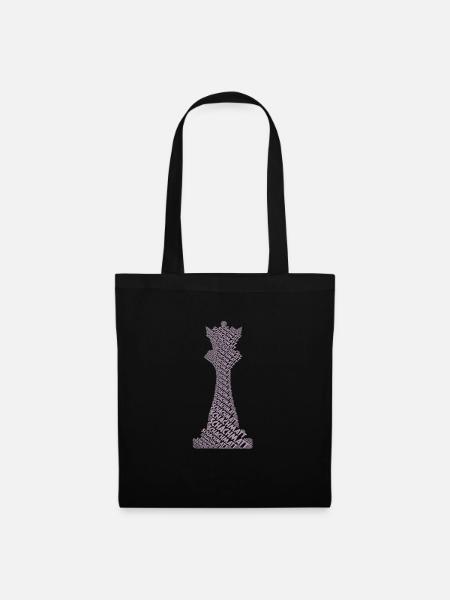 Schach Schachfigur Königin - Stoffbeutel - Schwarz