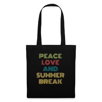 PEACE LOVE AND SUMMER BREAK - Sac en tissu - noir - Devant