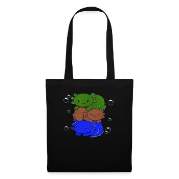 Drapeau sapiosexuel Axolotl Pile Kawaii - Sac en tissu - noir - Devant