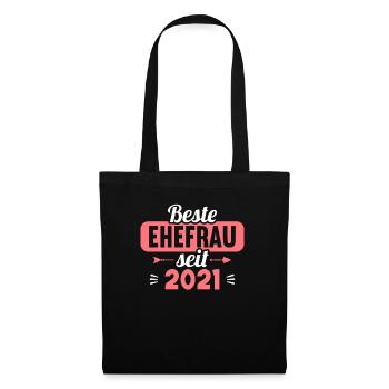 Beste Ehefrau Bester Ehemann seit 2021 - Stoffbeutel - Schwarz - Vorne