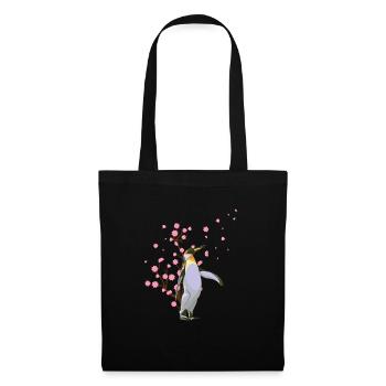 Cherry Blossom Penguin Japanische Sakura Blume - Stoffbeutel - Schwarz - Vorne