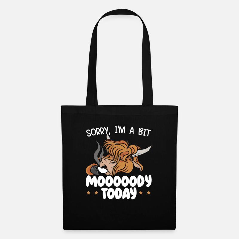 I'm A Bit Moody Today Scottist Highland Cow Lover - Tote Bag - black