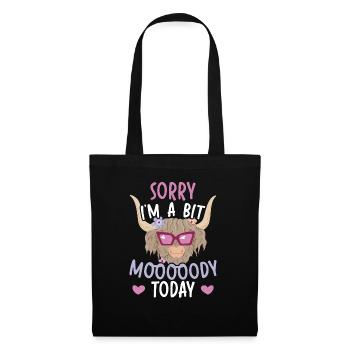 Je suis un peu lunatique aujourd’hui Scottist Highland Cow Lover - Sac en tissu - noir - Devant