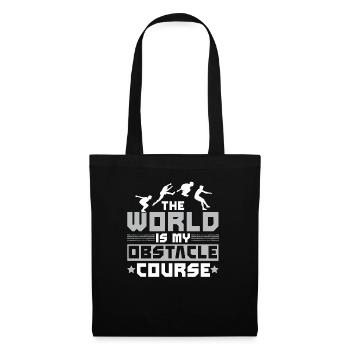 Le monde est mon parcours d’obstacles Parkour Traceur - Sac en tissu - noir - Devant