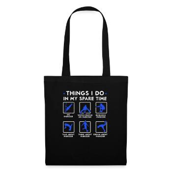 Ce que je fais dans mon temps libre Parkour Traceur - Sac en tissu - noir - Devant