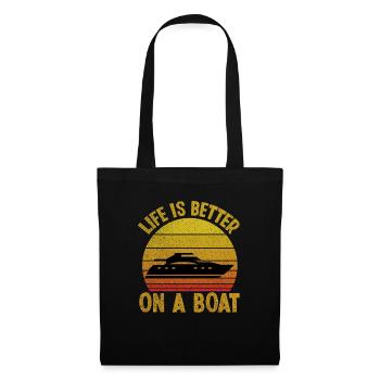 Life Is Better On A Boat Funny Lake Summer Boat - Tote Bag - black - Front
