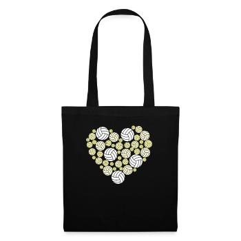 Volleyball Player Team Heart - Tote Bag - black - Front