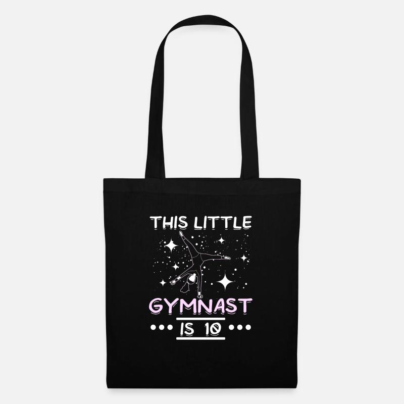 This little gymnast is 10 - Stoffbeutel - Schwarz