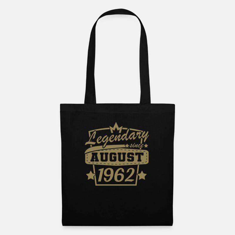 Geschenkideen zum Geburtstag August 1962 Retro - Stoffbeutel - Schwarz